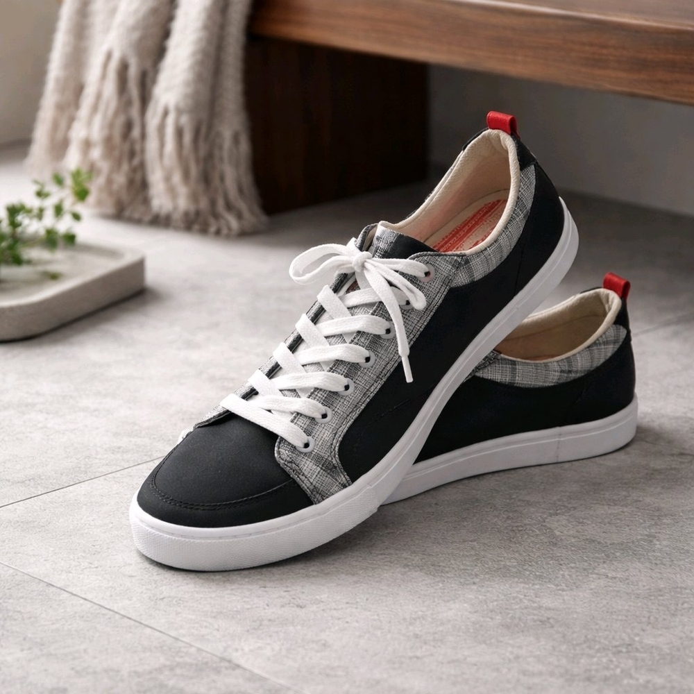 Keds Casual Navy & White Plaid Low-Top Sneakers